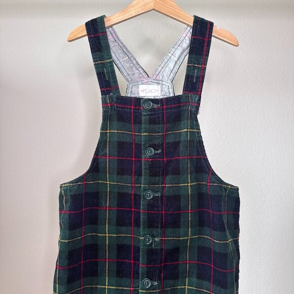 Girls Childrens Place Tartan Plaid Corduroy Dress | Adjustable Straps | Size 12 - Picture 6 of 15